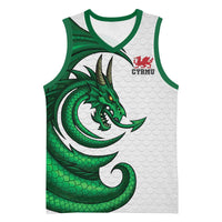 Wales Celtic Dragon Basketball Jersey Welsh Mythic Green Dragon - Wonder Print Shop