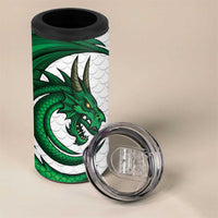 Wales Celtic Dragon 4 in 1 Can Cooler Tumbler Welsh Mythic Green Dragon - Wonder Print Shop
