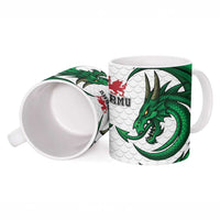 Wales Celtic Dragon Ceramic Mug Welsh Mythic Green Dragon - Wonder Print Shop