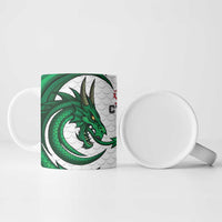 Wales Celtic Dragon Ceramic Mug Welsh Mythic Green Dragon - Wonder Print Shop