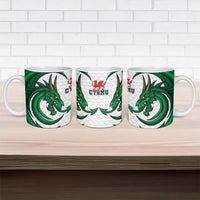 Wales Celtic Dragon Ceramic Mug Welsh Mythic Green Dragon - Wonder Print Shop