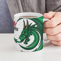 Wales Celtic Dragon Ceramic Mug Welsh Mythic Green Dragon - Wonder Print Shop