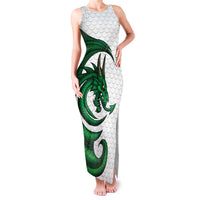 Wales Celtic Dragon Family Matching Tank Maxi Dress and Hawaiian Shirt Welsh Mythic Green Dragon - Wonder Print Shop