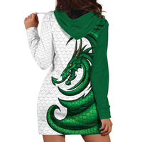 Wales Celtic Dragon Hoodie Dress Welsh Mythic Green Dragon - Wonder Print Shop