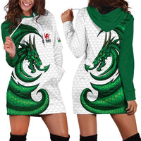 Wales Celtic Dragon Hoodie Dress Welsh Mythic Green Dragon - Wonder Print Shop