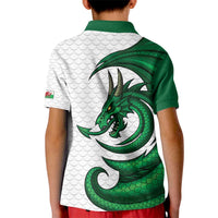 Wales Celtic Dragon Kid Polo Shirt Welsh Mythic Green Dragon - Wonder Print Shop