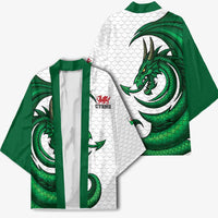 Wales Celtic Dragon Kimono Welsh Mythic Green Dragon - Wonder Print Shop