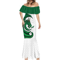 Wales Celtic Dragon Mermaid Dress Welsh Mythic Green Dragon - Wonder Print Shop