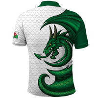 Wales Celtic Dragon Polo Shirt Welsh Mythic Green Dragon - Wonder Print Shop