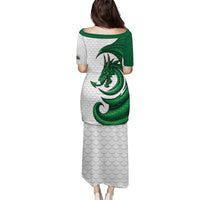Wales Celtic Dragon Puletasi Welsh Mythic Green Dragon - Wonder Print Shop
