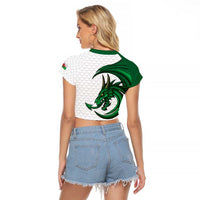 Wales Celtic Dragon Raglan Cropped T Shirt Welsh Mythic Green Dragon - Wonder Print Shop