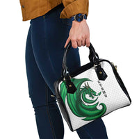 Wales Celtic Dragon Shoulder Handbag Welsh Mythic Green Dragon - Wonder Print Shop