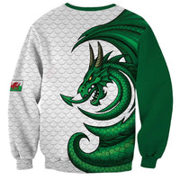 Wales Celtic Dragon Sweatshirt Welsh Mythic Green Dragon - Wonder Print Shop
