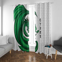 Wales Celtic Dragon Window Curtain Welsh Mythic Green Dragon - Wonder Print Shop