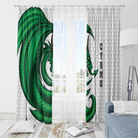 Wales Celtic Dragon Window Curtain Welsh Mythic Green Dragon - Wonder Print Shop