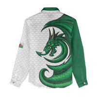 Wales Celtic Dragon Women Casual Shirt Welsh Mythic Green Dragon - Wonder Print Shop