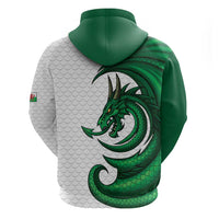 Wales Celtic Dragon Zip Hoodie Welsh Mythic Green Dragon - Wonder Print Shop