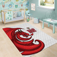 Wales Rugby Red Dragon Area Rug Cymru Am Byth - Wonder Print Shop