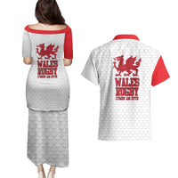 Wales Rugby Red Dragon Couples Matching Puletasi and Hawaiian Shirt Cymru Am Byth - Wonder Print Shop