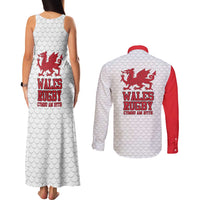 Wales Rugby Red Dragon Couples Matching Tank Maxi Dress and Long Sleeve Button Shirt Cymru Am Byth - Wonder Print Shop