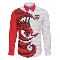 Wales Rugby Red Dragon Family Matching Long Sleeve Bodycon Dress and Hawaiian Shirt Cymru Am Byth - Wonder Print Shop