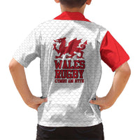 Wales Rugby Red Dragon Family Matching Short Sleeve Bodycon Dress and Hawaiian Shirt Cymru Am Byth - Wonder Print Shop