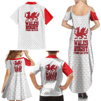 Wales Rugby Red Dragon Family Matching Summer Maxi Dress and Hawaiian Shirt Cymru Am Byth - Wonder Print Shop