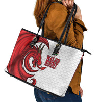 Wales Rugby Red Dragon Leather Tote Bag Cymru Am Byth - Wonder Print Shop