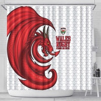 Wales Rugby Red Dragon Shower Curtain Cymru Am Byth - Wonder Print Shop