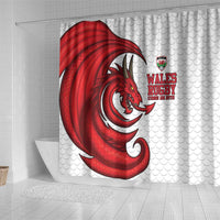 Wales Rugby Red Dragon Shower Curtain Cymru Am Byth - Wonder Print Shop