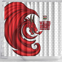 Wales Rugby Red Dragon Shower Curtain Cymru Am Byth - Wonder Print Shop