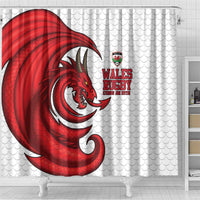 Wales Rugby Red Dragon Shower Curtain Cymru Am Byth - Wonder Print Shop