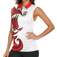 Wales Rugby Red Dragon Women Sleeveless Polo Shirt Cymru Am Byth - Wonder Print Shop