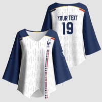 Custom World Football 2026 France Kimono Sleeve Blouse Allez Les Bleus - Wonder Print Shop
