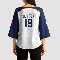 Custom World Football 2026 France Kimono Sleeve Blouse Allez Les Bleus - Wonder Print Shop