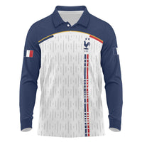 Custom World Football 2026 France Long Sleeve Polo Shirt Allez Les Bleus - Wonder Print Shop