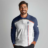 Custom World Football 2026 France Long Sleeve Polo Shirt Allez Les Bleus - Wonder Print Shop