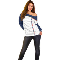 Custom World Football 2026 France Off Shoulder Sweater Allez Les Bleus - Wonder Print Shop