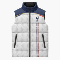 Custom World Football 2026 France Sleeveless Puffer Jacket Allez Les Bleus - Wonder Print Shop