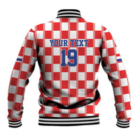 Custom World Football 2026 Croatia Baseball Jacket Vatreni Checkerboard Style - Wonder Print Shop