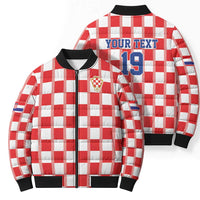 Custom World Football 2026 Croatia Bomber Puffer Jacket Vatreni Checkerboard Style - Wonder Print Shop