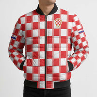 Custom World Football 2026 Croatia Bomber Puffer Jacket Vatreni Checkerboard Style - Wonder Print Shop