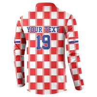 Custom World Football 2026 Croatia Button Sweatshirt Vatreni Checkerboard Style - Wonder Print Shop