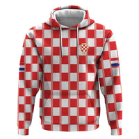Custom World Football 2026 Croatia Hoodie Vatreni Checkerboard Style - Wonder Print Shop