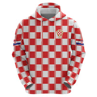 Custom World Football 2026 Croatia Hoodie Vatreni Checkerboard Style - Wonder Print Shop