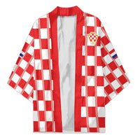 Custom World Football 2026 Croatia Kimono Vatreni Checkerboard Style - Wonder Print Shop