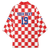 Custom World Football 2026 Croatia Kimono Vatreni Checkerboard Style - Wonder Print Shop