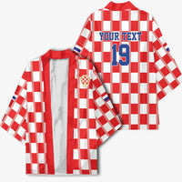 Custom World Football 2026 Croatia Kimono Vatreni Checkerboard Style - Wonder Print Shop