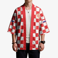 Custom World Football 2026 Croatia Kimono Vatreni Checkerboard Style - Wonder Print Shop