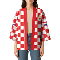 Custom World Football 2026 Croatia Kimono Vatreni Checkerboard Style - Wonder Print Shop